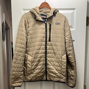 Hurley Tan Hooded Puffer Jacket